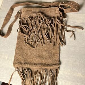 Vintage suede fringe purse
